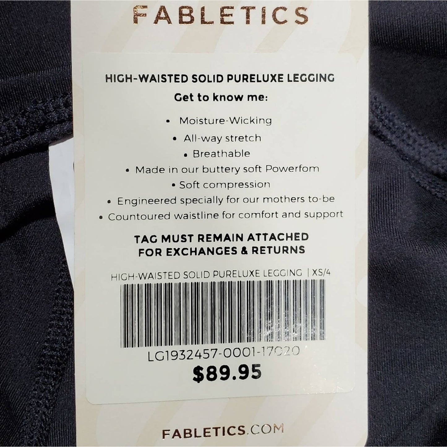 Fabletics High Waisted Solid Black Pureluxe Leggings