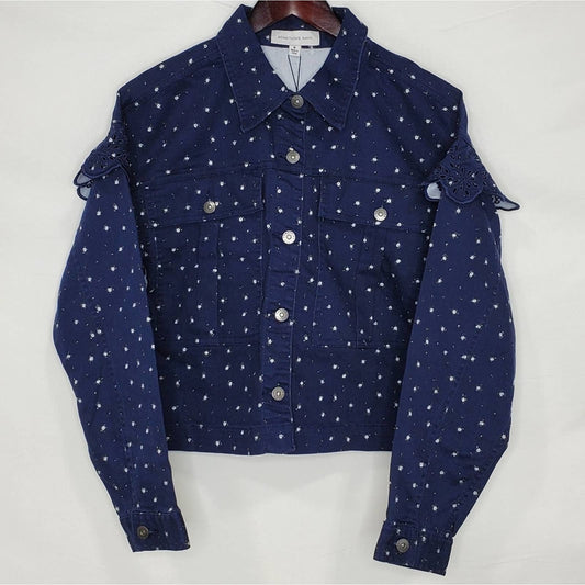 Something Navy Denim Button Down Long Sleeve Women's Shirt