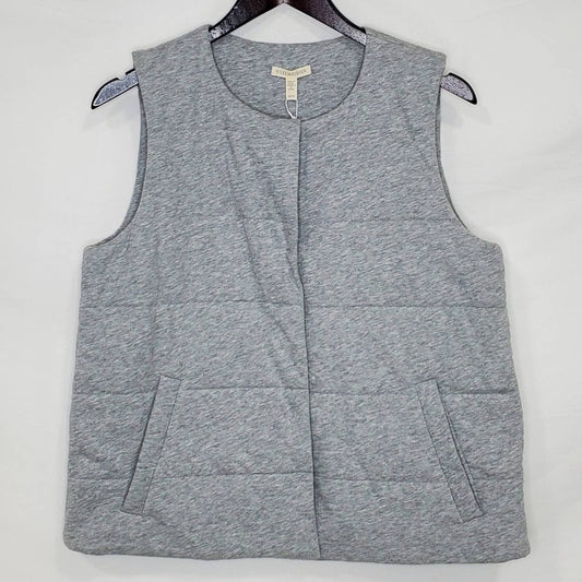 Eileen Fisher Quilted Button Up Women's Vest